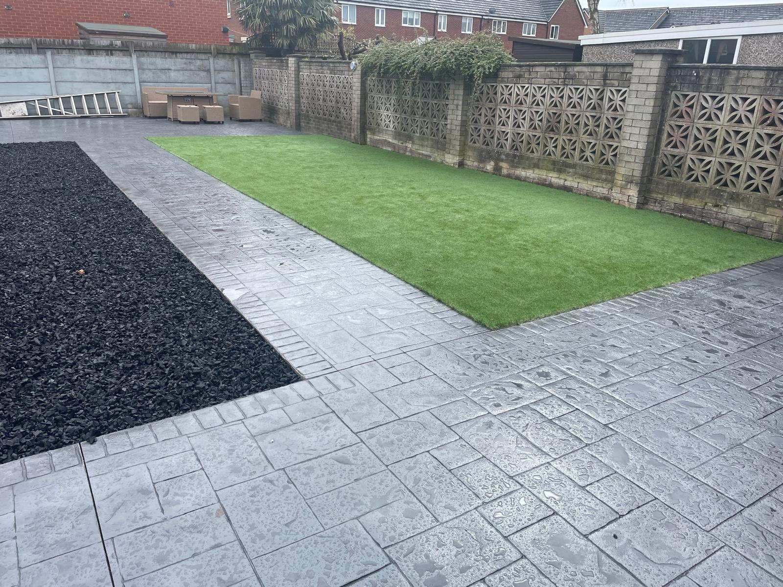 Block Paving Driveway with Artificial Grass